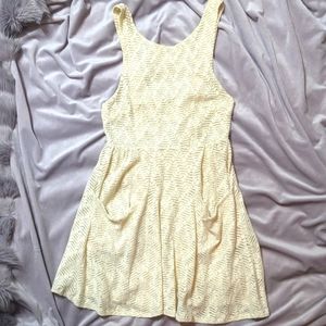 Free People Women's Mini Lace Poppy Dress Cream Sleeveless Caged Back - Size M
